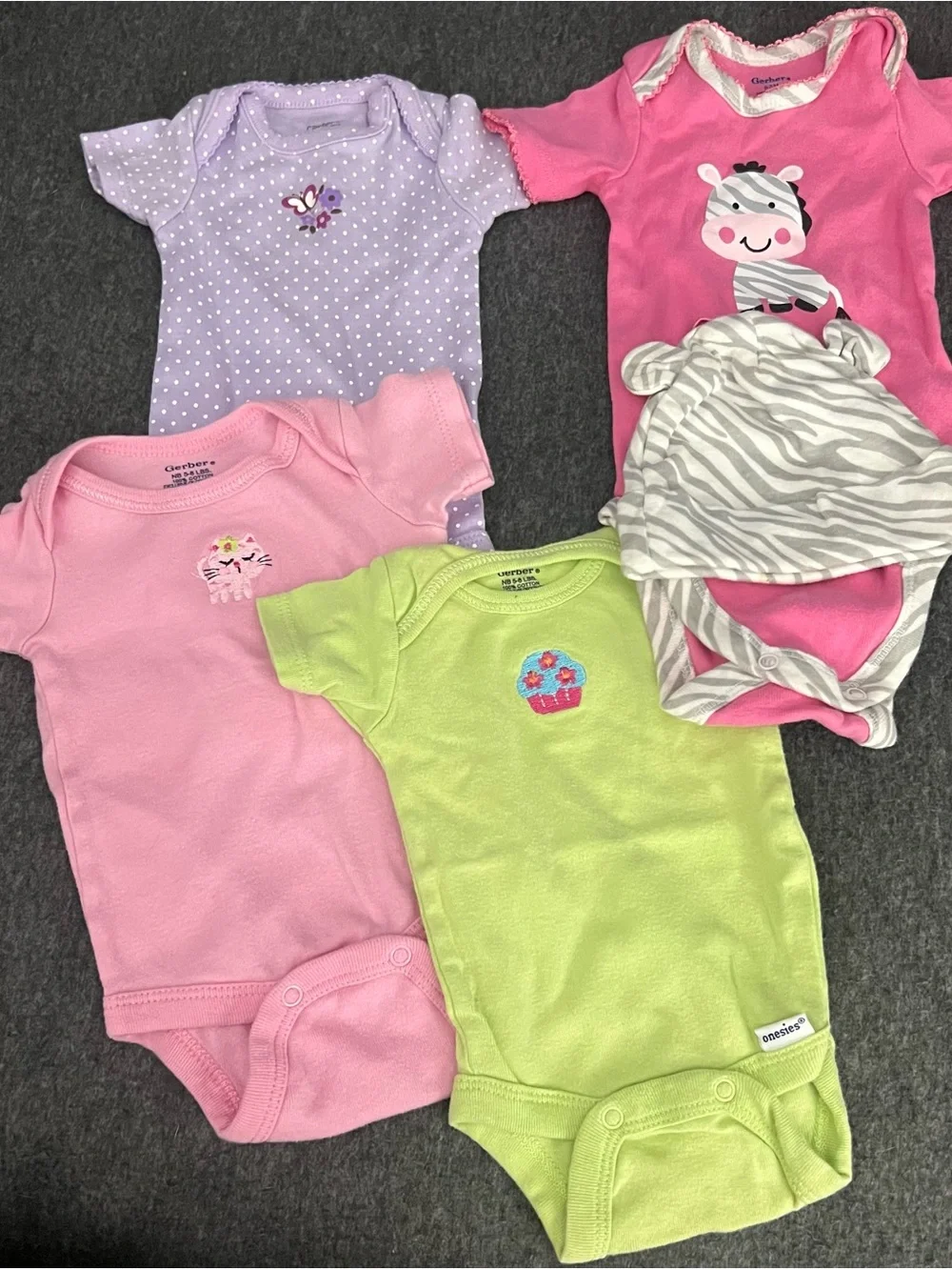 Carter's & Gerber Baby Girls One-Piece Bodysuit Bundle